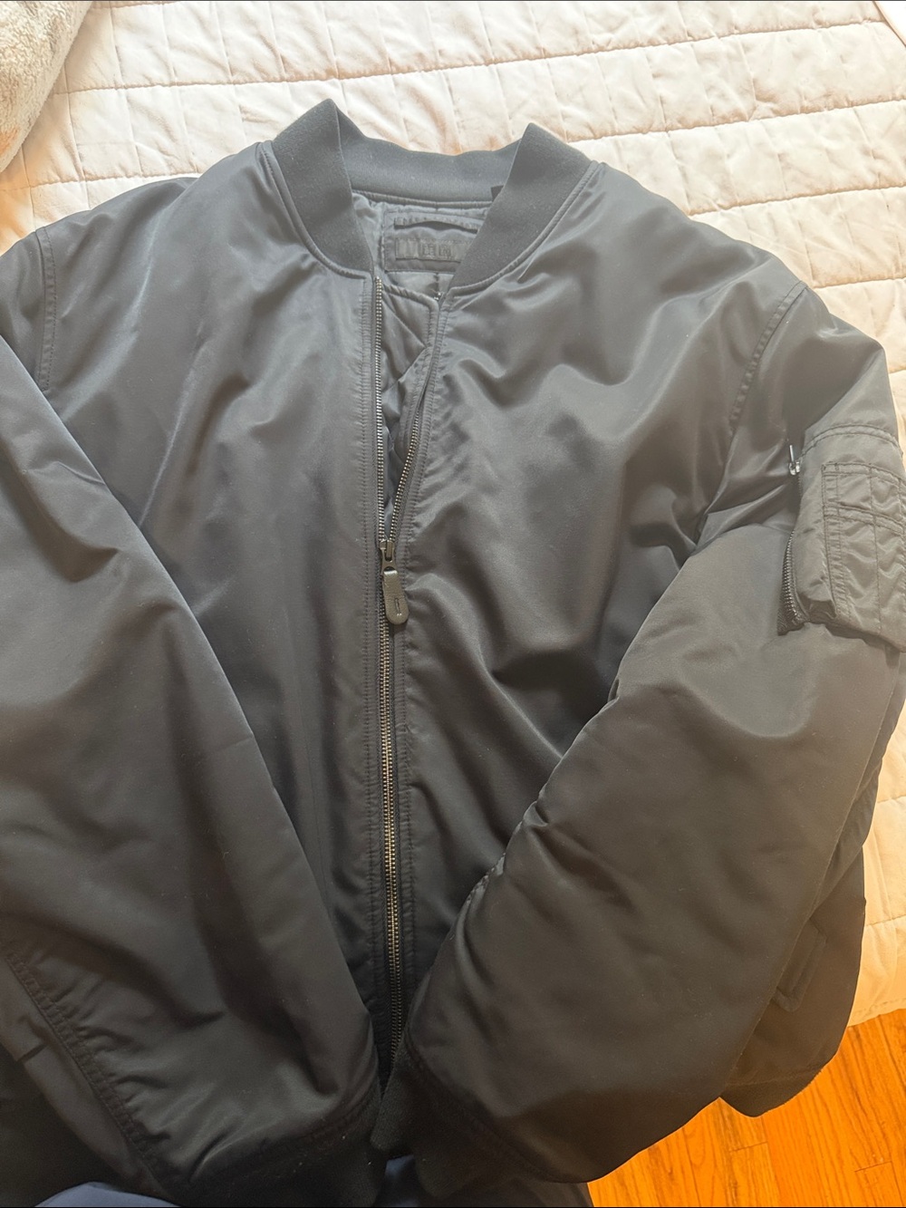 Men's Black Bomber Jacket - Classic Lightweight Coat